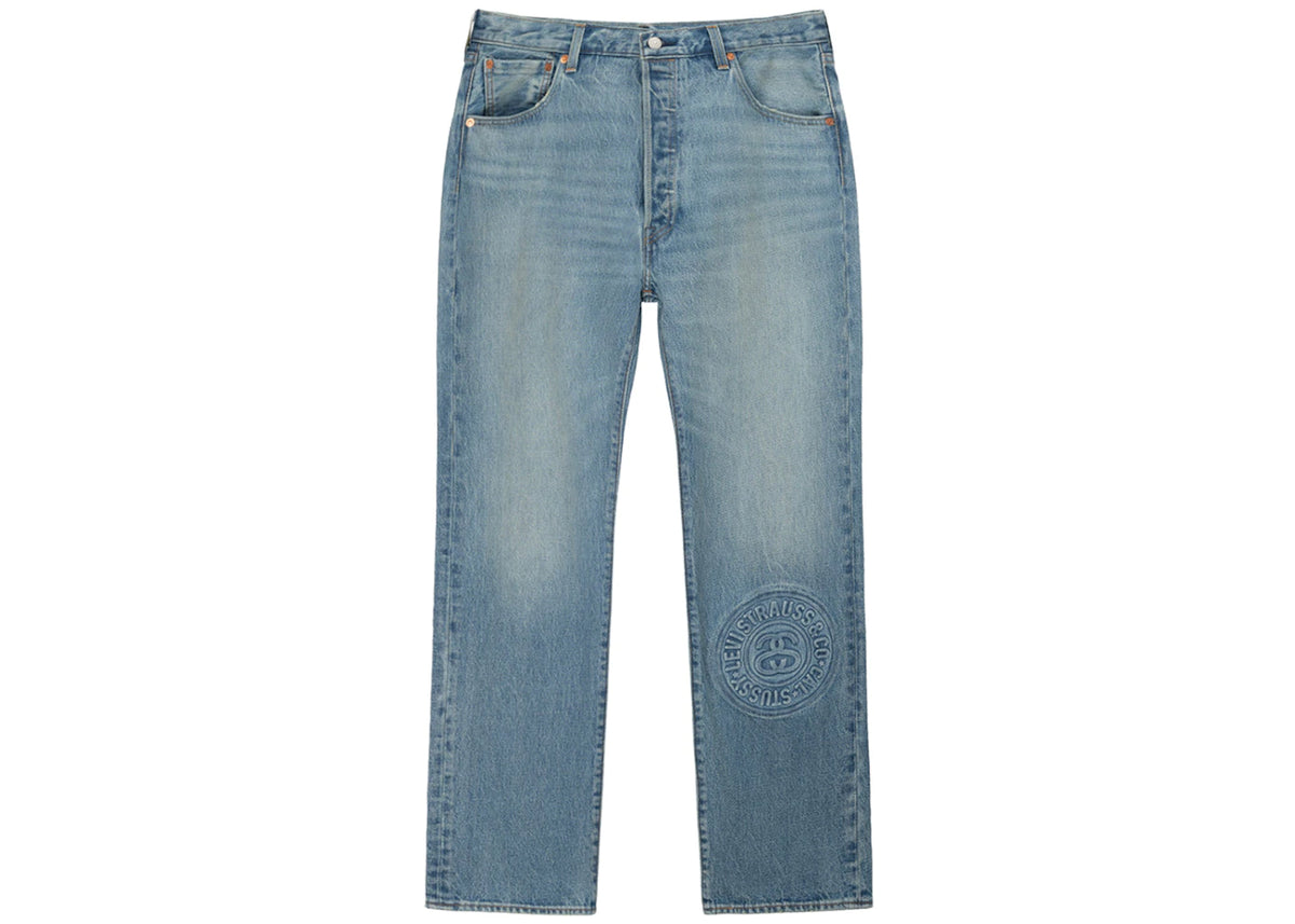 STUSSY X LEVI'S EMBOSSED 501 JEANS STUSSY RUGGED-BLUE – Bank of Hype