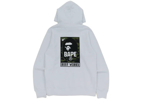 BAPE BUSY WORKS PULLOVER HOODIE "WHITE"
