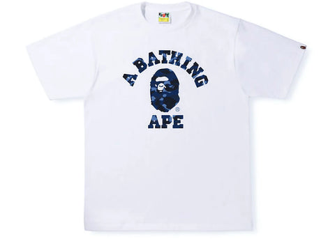 BAPE COLOR CAMP COLLEGE TEE NAVY / WHITE