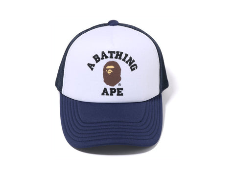 BAPE 93 ARCH LOGO TRUCKER HAT "WHITE/NAVY"