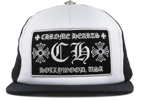CHROME HEARTS CH HOLLYWOOD TRUCKER HAT "BLACK/WHITE"