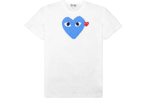 CDG PLAY RED HEART TEE "BLUE"