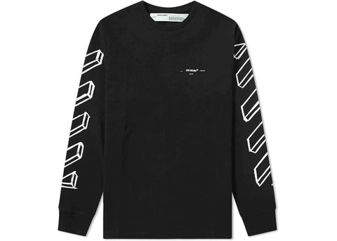 OFF-WHITE RED/GREY DRIPPING MARKER ARROWS DOUBLE L/S TEE "BLACK"