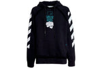 OFF-WHITE BLUE DRIPPING MARKER ARROWS HOODIE "BLACK"