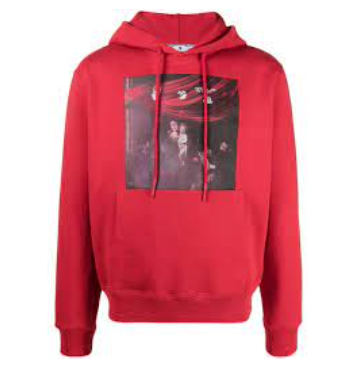 OFF-WHITE SPRAYED CARAVAGGIO HOODIE "RED"
