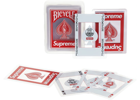 SUPREME BICYCLE CLEAR PLAYING CARDS "RED"