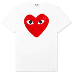 CDG PLAY RED HEART TEE "WHITE"
