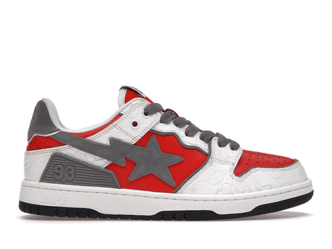 BAPE SK8 STA LOW "WHITE/RED/GREY"