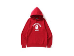 BAPE COLLEGE BLUE LOGO PULLOVER HOODIE "RED"