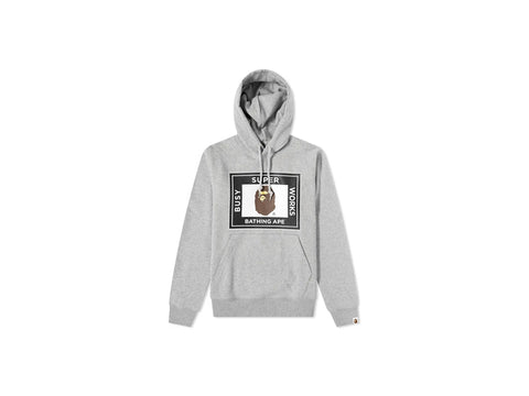 BAPE SUPER BUSY WORKS PULLOVER HOODIE "GREY"