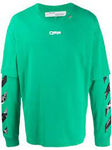 OFF-WHITE CARAVAGGIO SQUARE DOUBLE SLEEVE L/S OS TEE "GREEN"